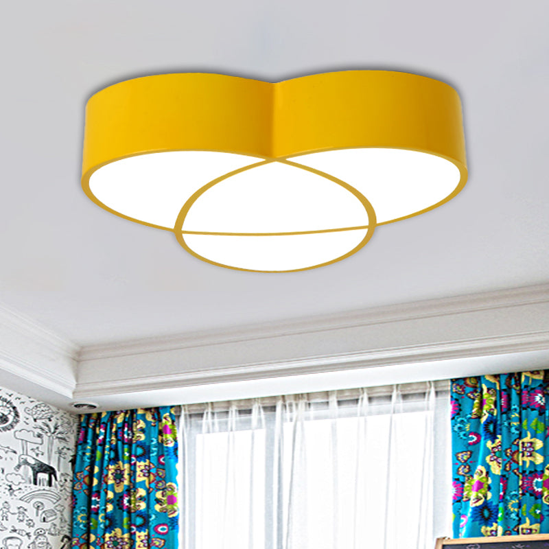 Intersecting Oval Hallway Flush Mount Acrylic LED Minimalist Close to Ceiling Lighting in Red/Blue/Green Yellow Clearhalo 'Ceiling Lights' 'Close To Ceiling Lights' 'Close to ceiling' 'Flush mount' Lighting' 1908108