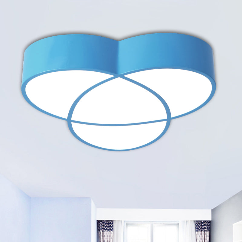 Intersecting Oval Hallway Flush Mount Acrylic LED Minimalist Close to Ceiling Lighting in Red/Blue/Green Blue Clearhalo 'Ceiling Lights' 'Close To Ceiling Lights' 'Close to ceiling' 'Flush mount' Lighting' 1908112