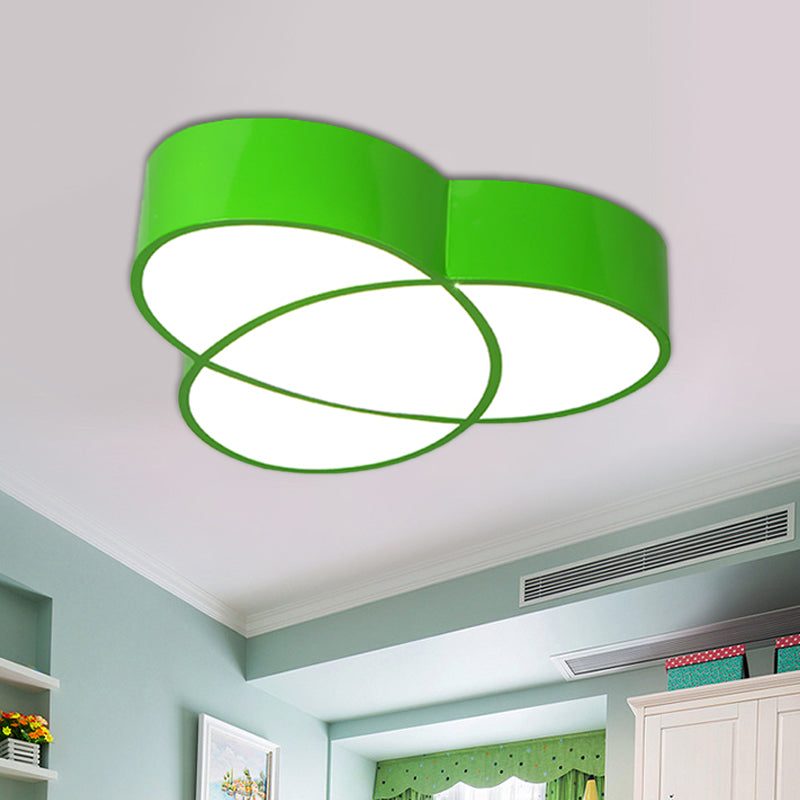 Intersecting Oval Hallway Flush Mount Acrylic LED Minimalist Close to Ceiling Lighting in Red/Blue/Green Clearhalo 'Ceiling Lights' 'Close To Ceiling Lights' 'Close to ceiling' 'Flush mount' Lighting' 1908117