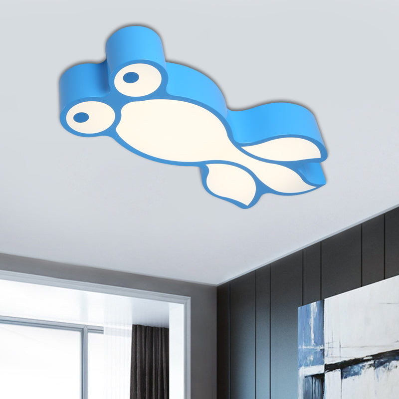 Simplicity LED Flush Mount Light Yellow/Blue Goldfish Close to Ceiling Lamp with Acrylic Shade Blue Clearhalo 'Ceiling Lights' 'Close To Ceiling Lights' 'Close to ceiling' 'Flush mount' Lighting' 1908124