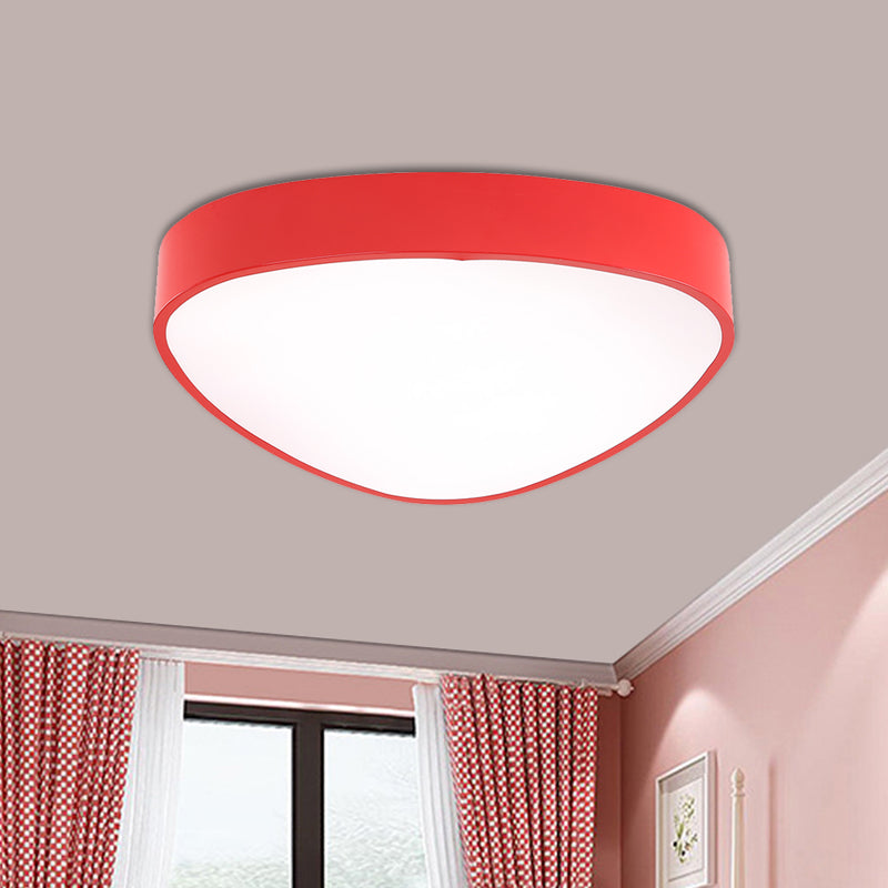 Red/Blue/Green Triangle Ceiling Lamp Modern Style LED Acrylic Flush Mount Light Fixture for Hallway Red Clearhalo 'Ceiling Lights' 'Close To Ceiling Lights' 'Close to ceiling' 'Flush mount' Lighting' 1908160