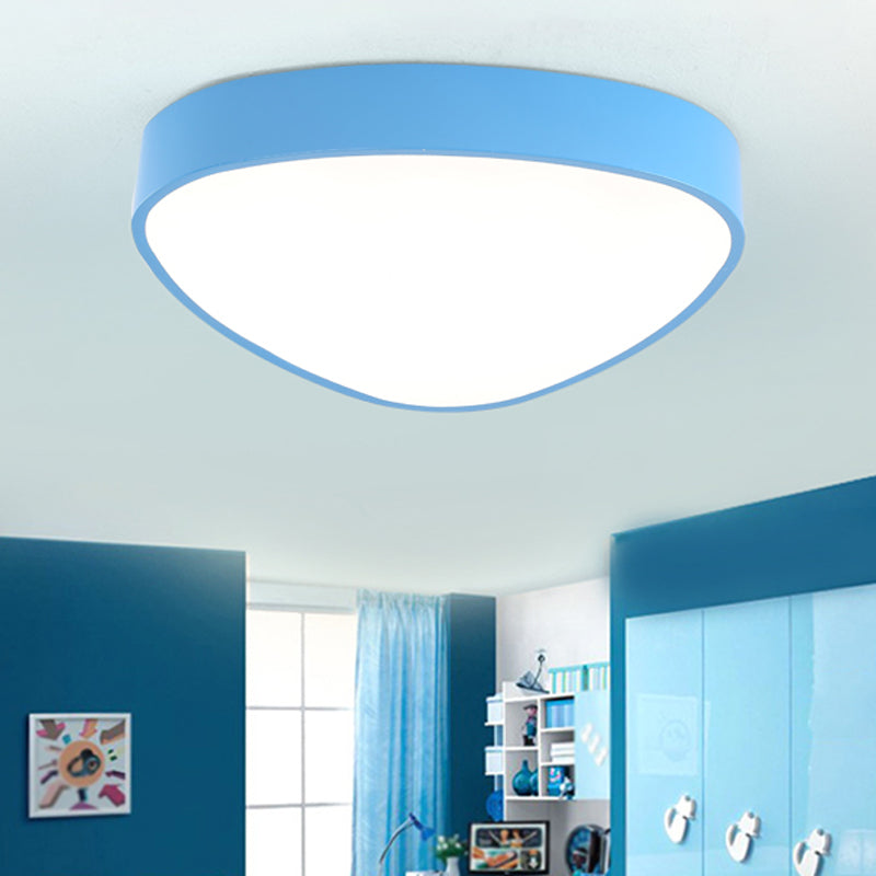 Red/Blue/Green Triangle Ceiling Lamp Modern Style LED Acrylic Flush Mount Light Fixture for Hallway Blue Clearhalo 'Ceiling Lights' 'Close To Ceiling Lights' 'Close to ceiling' 'Flush mount' Lighting' 1908168