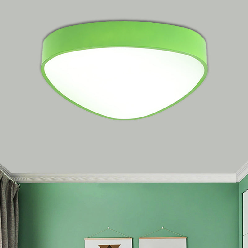 Red/Blue/Green Triangle Ceiling Lamp Modern Style LED Acrylic Flush Mount Light Fixture for Hallway Green Clearhalo 'Ceiling Lights' 'Close To Ceiling Lights' 'Close to ceiling' 'Flush mount' Lighting' 1908172