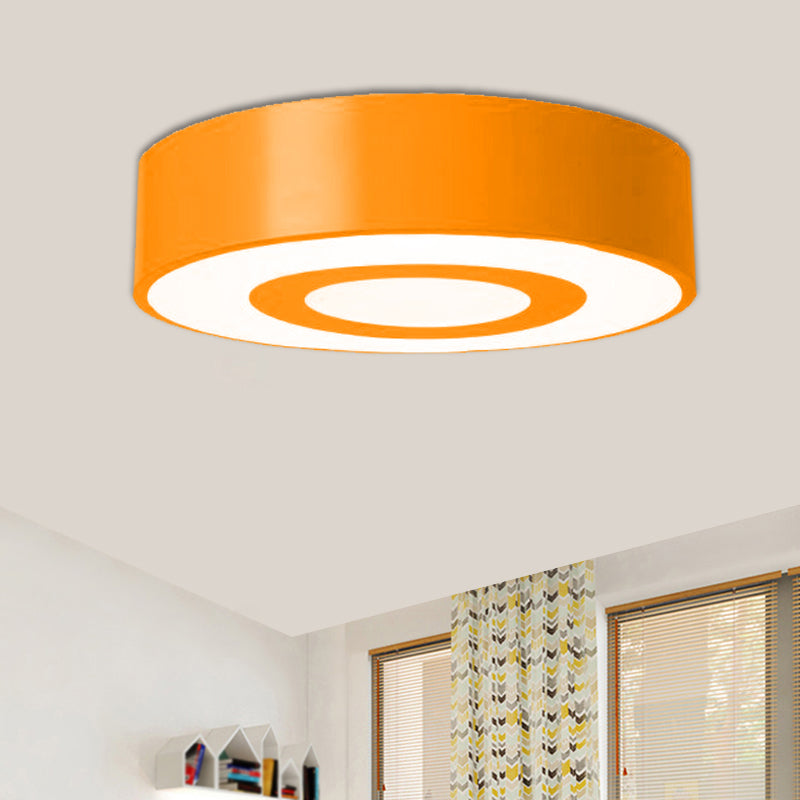 Acrylic Round Flush Mount Fixture Nordic Style Yellow/Green/Blue LED Ceiling Lighting for Kids Room Yellow Clearhalo 'Ceiling Lights' 'Close To Ceiling Lights' 'Close to ceiling' 'Flush mount' Lighting' 1908180