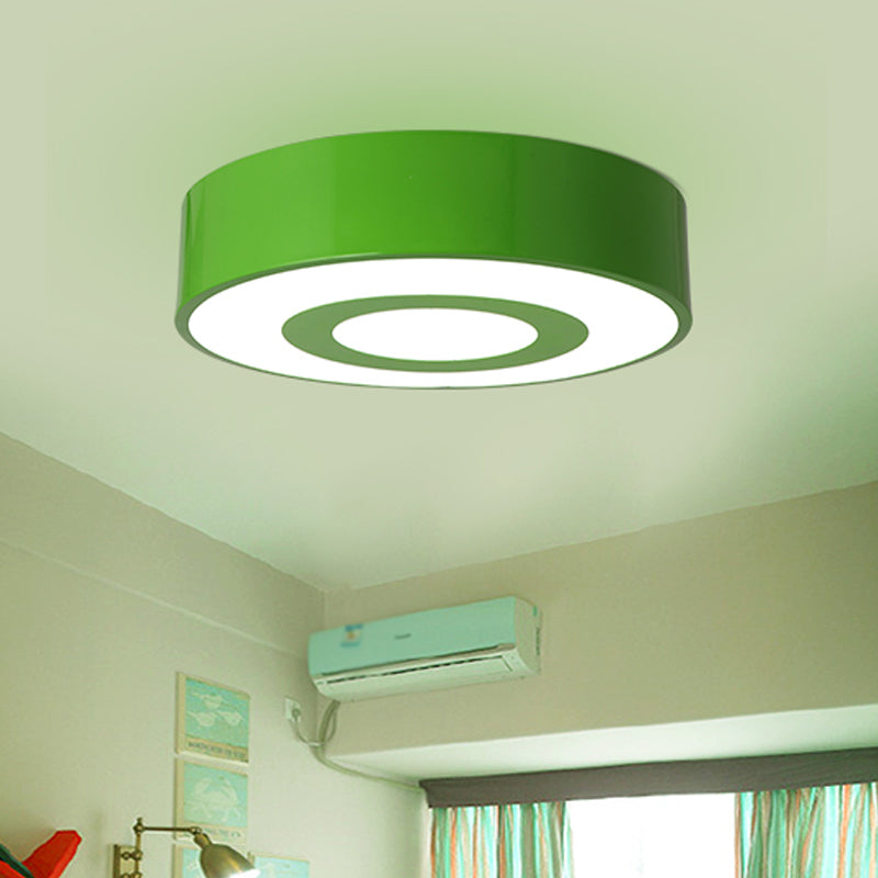 Acrylic Round Flush Mount Fixture Nordic Style Yellow/Green/Blue LED Ceiling Lighting for Kids Room Green Clearhalo 'Ceiling Lights' 'Close To Ceiling Lights' 'Close to ceiling' 'Flush mount' Lighting' 1908184