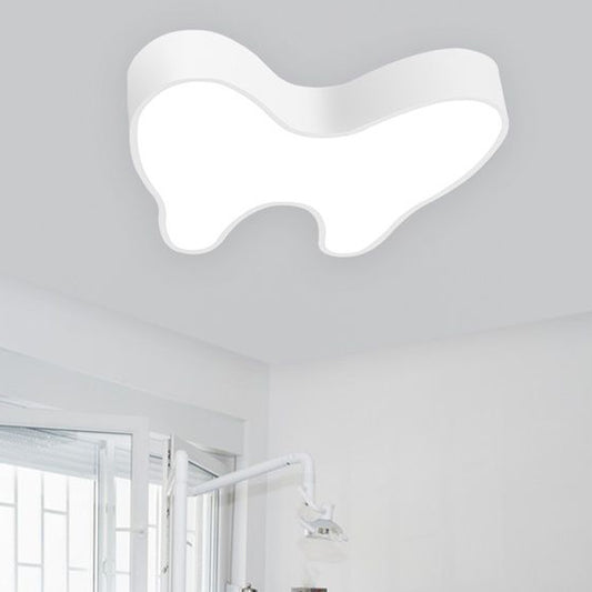 Tooth Shape Close to Ceiling Lamp Modernist LED White Flush Mount Lighting for Corridor White Clearhalo 'Ceiling Lights' 'Close To Ceiling Lights' 'Close to ceiling' 'Flush mount' Lighting' 1908188