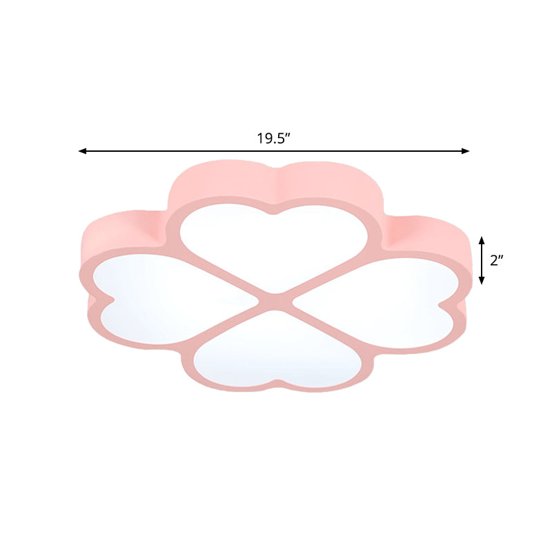 Clover Flush Lamp Fixture Minimalism Acrylic LED Pink Ceiling Mounted Light for Nursery Clearhalo 'Ceiling Lights' 'Close To Ceiling Lights' 'Close to ceiling' 'Flush mount' Lighting' 1908195