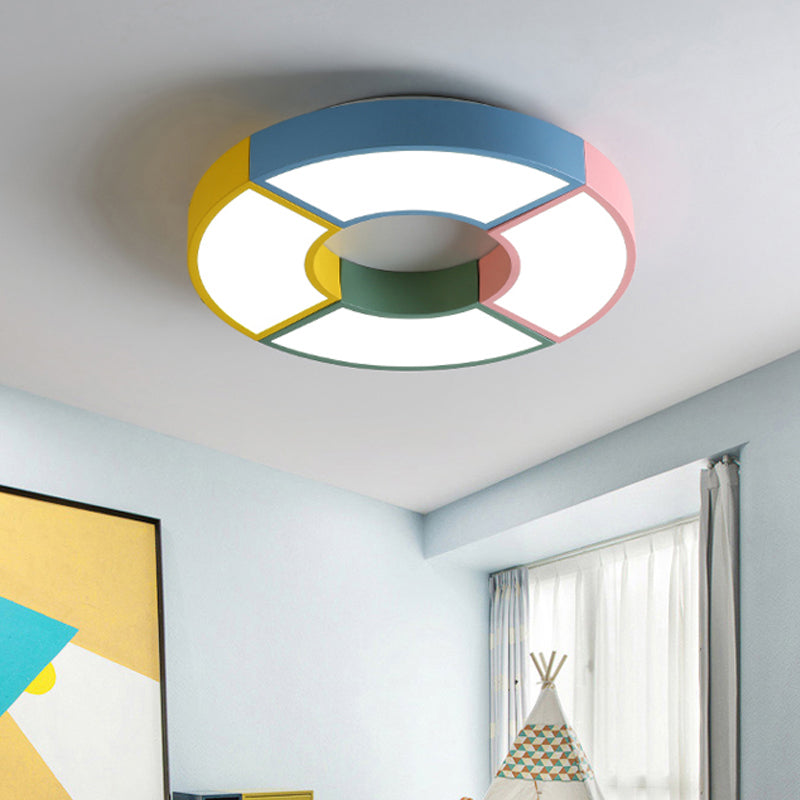 Circular Acrylic Ceiling Light Fixture Creative Pink-Yellow LED Flushmount Lighting Pink-Yellow Clearhalo 'Ceiling Lights' 'Close To Ceiling Lights' 'Close to ceiling' 'Flush mount' Lighting' 1908196