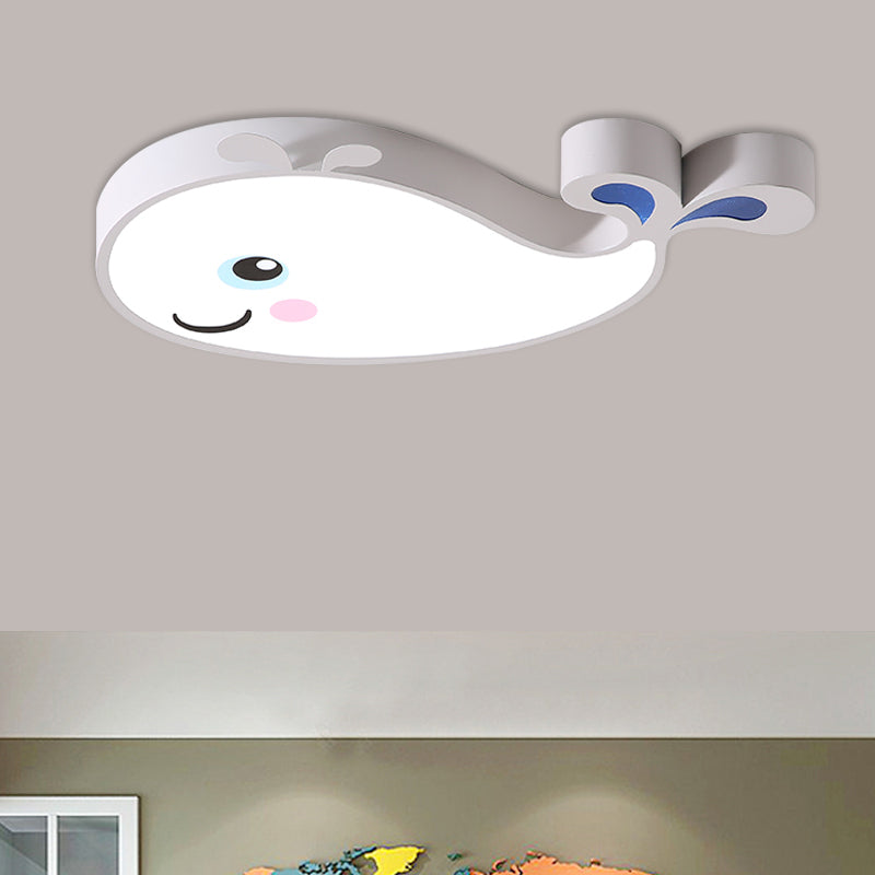 Macaron Dolphin Flush Mount Lamp Acrylic LED Nursery Ceiling Light Fixture in Blue/Pink/White Clearhalo 'Ceiling Lights' 'Close To Ceiling Lights' 'Close to ceiling' 'Flush mount' Lighting' 1908213