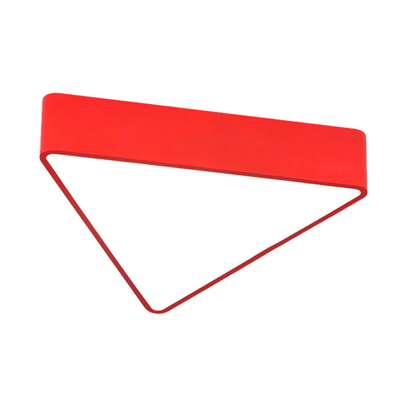 Acrylic Triangle Ceiling Lamp Minimalist LED Flush Mount Lighting Fixture in Red/Yellow/Blue Clearhalo 'Ceiling Lights' 'Close To Ceiling Lights' 'Close to ceiling' 'Flush mount' Lighting' 1908249