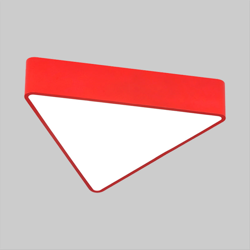 Acrylic Triangle Ceiling Lamp Minimalist LED Flush Mount Lighting Fixture in Red/Yellow/Blue Clearhalo 'Ceiling Lights' 'Close To Ceiling Lights' 'Close to ceiling' 'Flush mount' Lighting' 1908250