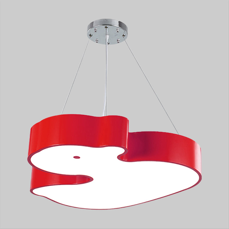 Duck Chandelier Pendant Light Cartoon Acrylic LED Bedroom Hanging Lamp Kit in Green/Red/Yellow Clearhalo 'Ceiling Lights' 'Chandeliers' Lighting' options 1908262