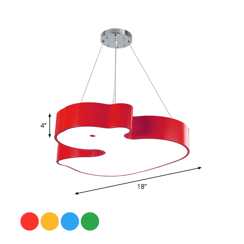 Duck Chandelier Pendant Light Cartoon Acrylic LED Bedroom Hanging Lamp Kit in Green/Red/Yellow Clearhalo 'Ceiling Lights' 'Chandeliers' Lighting' options 1908263