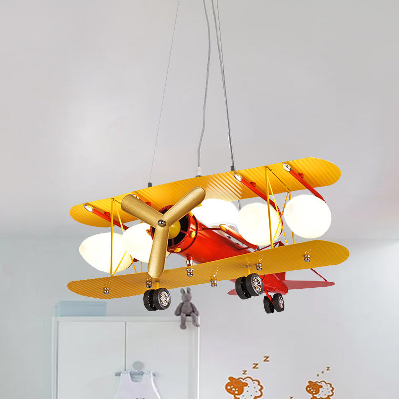 Aircraft Metallic Pendant Chandelier Contemporary LED Red Suspended Lighting Fixture Red Clearhalo 'Ceiling Lights' 'Chandeliers' Lighting' options 1908292_24da42ba-2dcf-49eb-91c8-42bb60b79227
