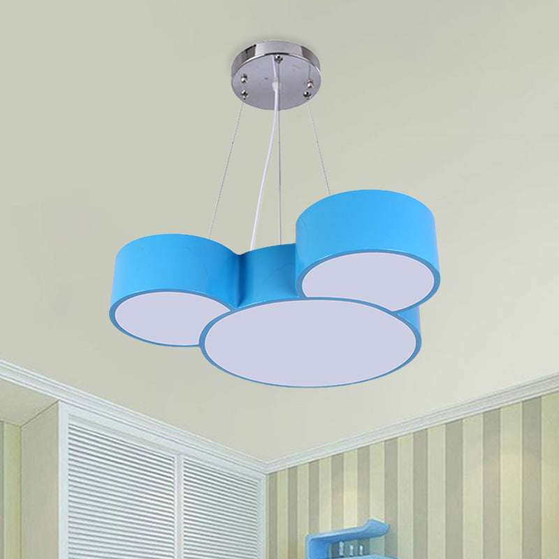 Mouse Head Hanging Chandelier Cartoon Acrylic Sleeping Room LED Suspension Pendant in Yellow/Green/Blue Clearhalo 'Ceiling Lights' 'Chandeliers' Lighting' options 1908396