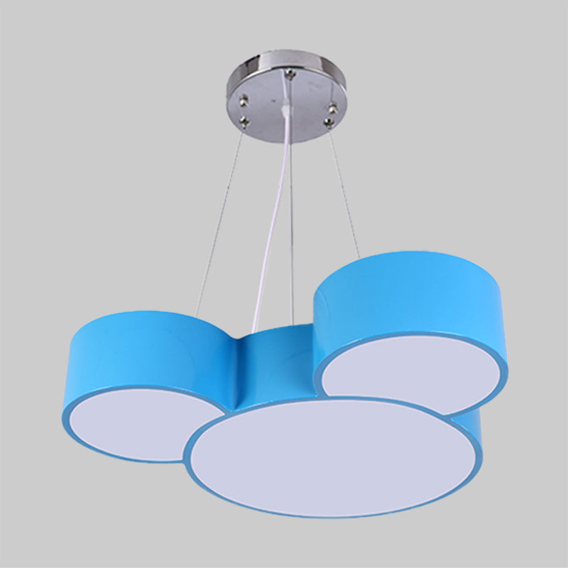 Mouse Head Hanging Chandelier Cartoon Acrylic Sleeping Room LED Suspension Pendant in Yellow/Green/Blue Clearhalo 'Ceiling Lights' 'Chandeliers' Lighting' options 1908399