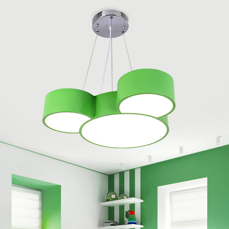 Mouse Head Hanging Chandelier Cartoon Acrylic Sleeping Room LED Suspension Pendant in Yellow/Green/Blue Green Clearhalo 'Ceiling Lights' 'Chandeliers' Lighting' options 1908400_883f94d9-cd5e-4581-b479-aef511c39d04