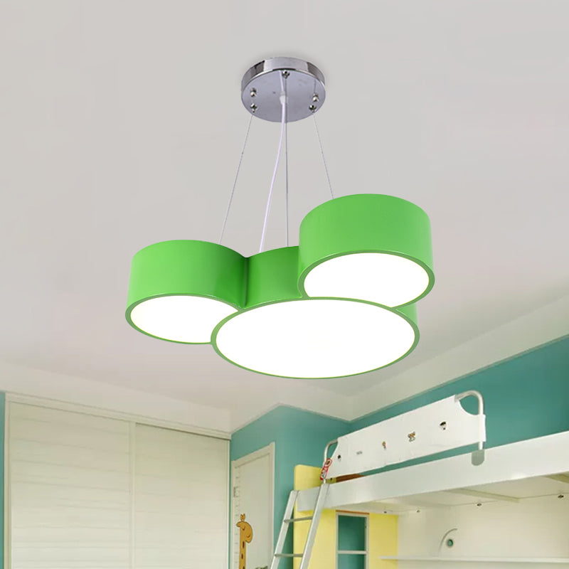 Mouse Head Hanging Chandelier Cartoon Acrylic Sleeping Room LED Suspension Pendant in Yellow/Green/Blue Clearhalo 'Ceiling Lights' 'Chandeliers' Lighting' options 1908401