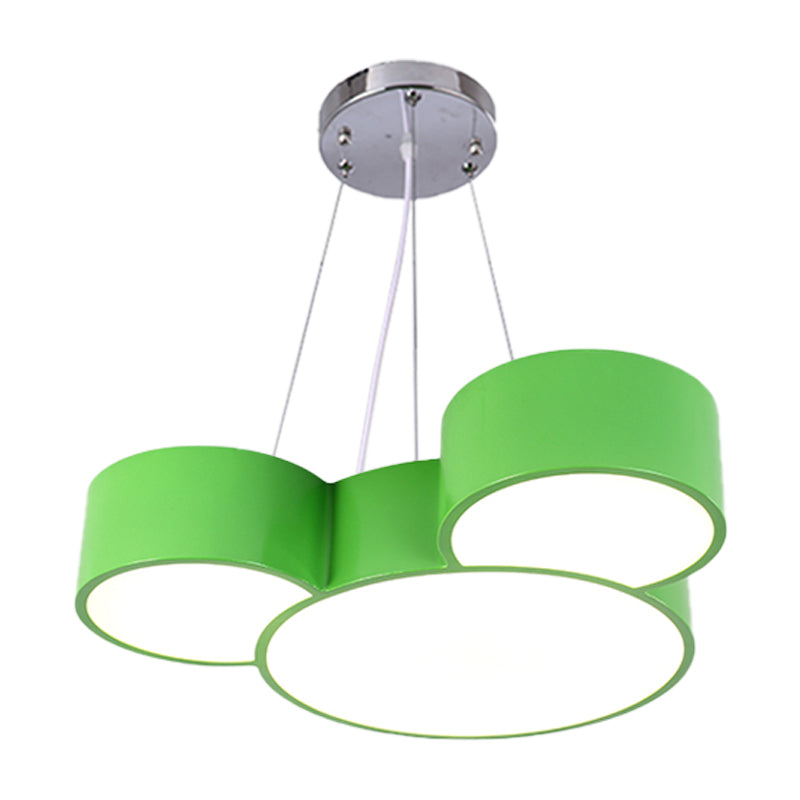 Mouse Head Hanging Chandelier Cartoon Acrylic Sleeping Room LED Suspension Pendant in Yellow/Green/Blue Clearhalo 'Ceiling Lights' 'Chandeliers' Lighting' options 1908402