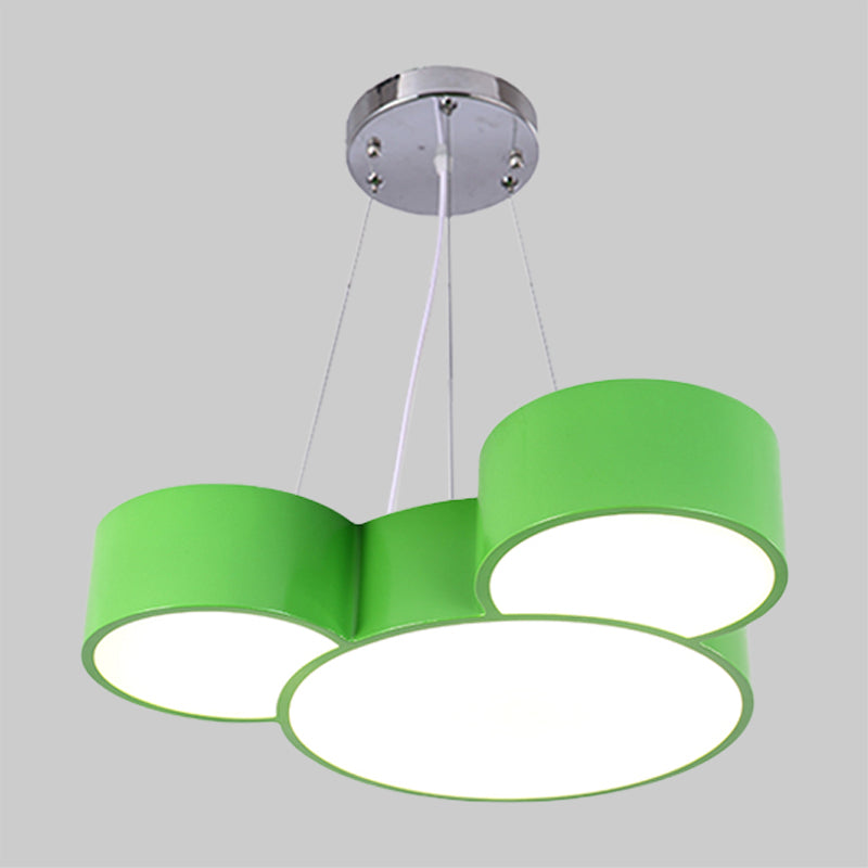 Mouse Head Hanging Chandelier Cartoon Acrylic Sleeping Room LED Suspension Pendant in Yellow/Green/Blue Clearhalo 'Ceiling Lights' 'Chandeliers' Lighting' options 1908403