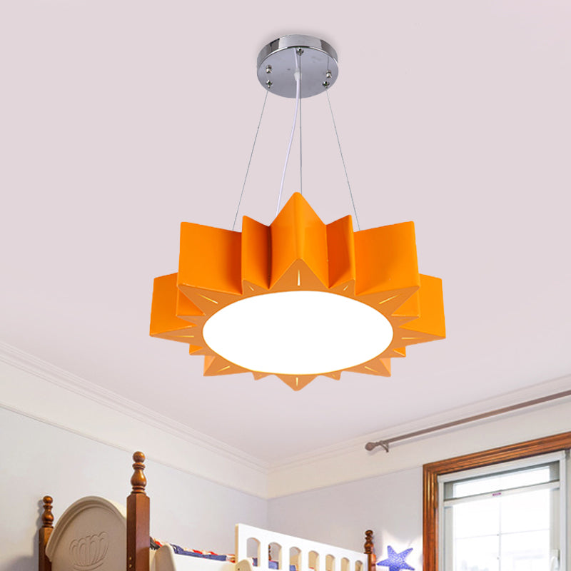 Sun Ceiling Hang Fixture Kids Style Acrylic Yellow/Blue/Green LED Chandelier Light for Hallway Clearhalo 'Ceiling Lights' 'Chandeliers' Lighting' options 1908408