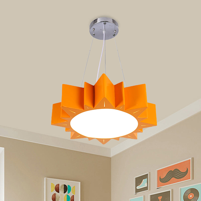 Sun Ceiling Hang Fixture Kids Style Acrylic Yellow/Blue/Green LED Chandelier Light for Hallway Clearhalo 'Ceiling Lights' 'Chandeliers' Lighting' options 1908409