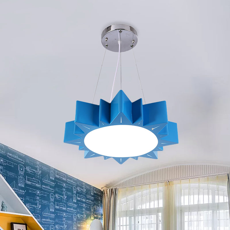 Sun Ceiling Hang Fixture Kids Style Acrylic Yellow/Blue/Green LED Chandelier Light for Hallway Clearhalo 'Ceiling Lights' 'Chandeliers' Lighting' options 1908412