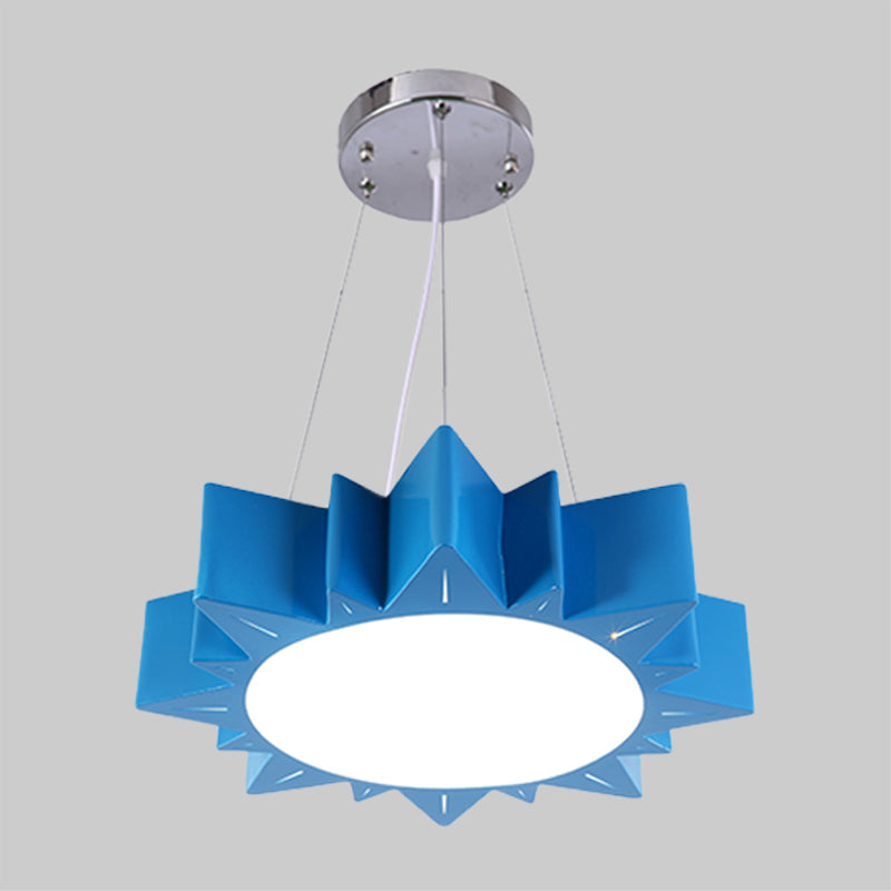 Sun Ceiling Hang Fixture Kids Style Acrylic Yellow/Blue/Green LED Chandelier Light for Hallway Clearhalo 'Ceiling Lights' 'Chandeliers' Lighting' options 1908415