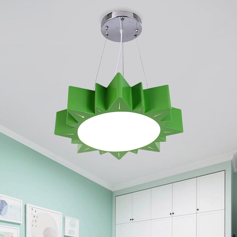 Sun Ceiling Hang Fixture Kids Style Acrylic Yellow/Blue/Green LED Chandelier Light for Hallway Clearhalo 'Ceiling Lights' 'Chandeliers' Lighting' options 1908416