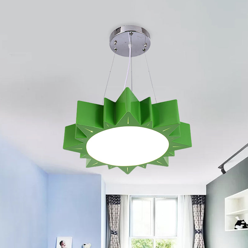 Sun Ceiling Hang Fixture Kids Style Acrylic Yellow/Blue/Green LED Chandelier Light for Hallway Clearhalo 'Ceiling Lights' 'Chandeliers' Lighting' options 1908417