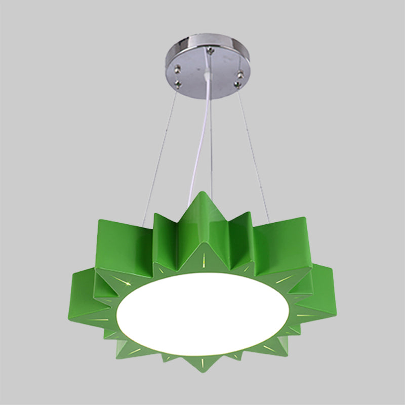 Sun Ceiling Hang Fixture Kids Style Acrylic Yellow/Blue/Green LED Chandelier Light for Hallway Clearhalo 'Ceiling Lights' 'Chandeliers' Lighting' options 1908419