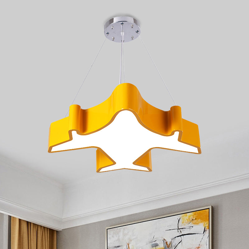 Plane Playing Room Pendant Lamp Acrylic Cartoon Style LED Chandelier Light Fixture in Blue/Yellow/Green Clearhalo 'Ceiling Lights' 'Chandeliers' Lighting' options 1908457