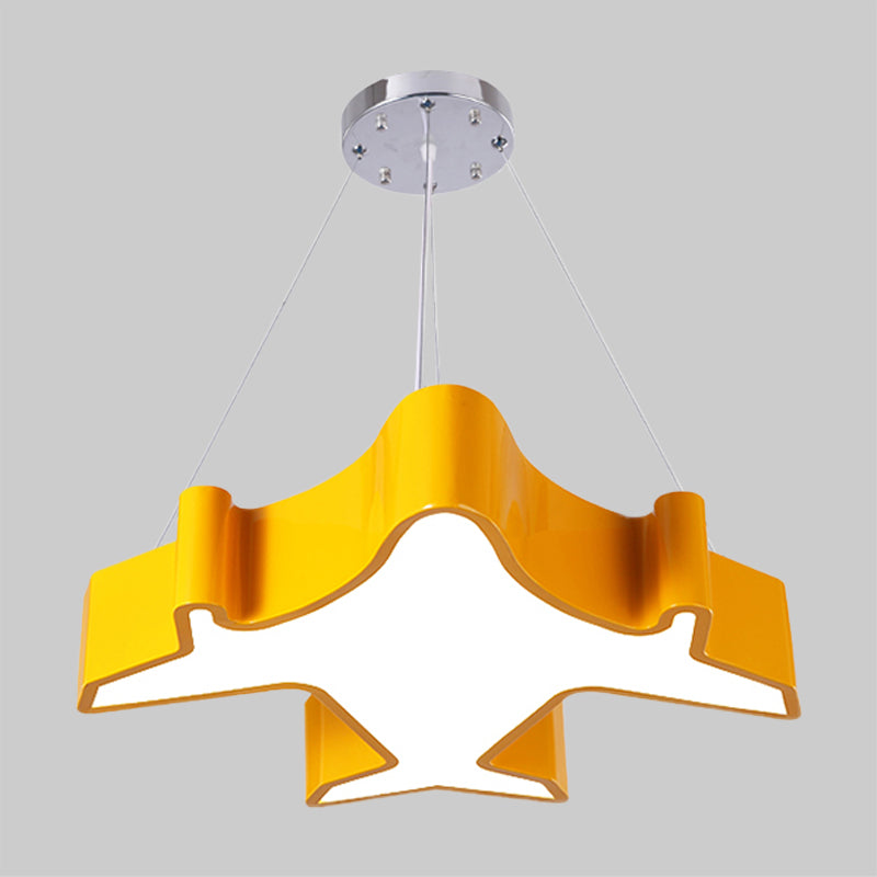 Plane Playing Room Pendant Lamp Acrylic Cartoon Style LED Chandelier Light Fixture in Blue/Yellow/Green Clearhalo 'Ceiling Lights' 'Chandeliers' Lighting' options 1908459