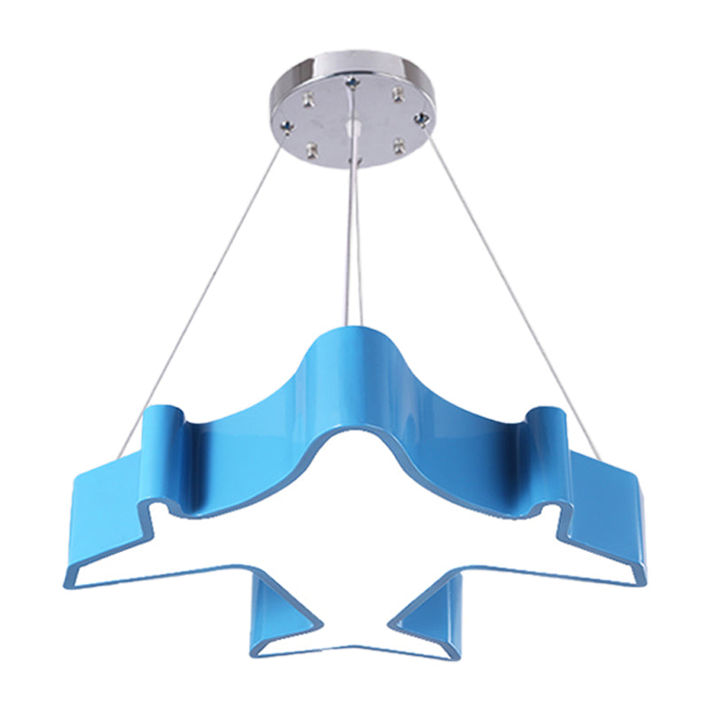 Plane Playing Room Pendant Lamp Acrylic Cartoon Style LED Chandelier Light Fixture in Blue/Yellow/Green Clearhalo 'Ceiling Lights' 'Chandeliers' Lighting' options 1908462