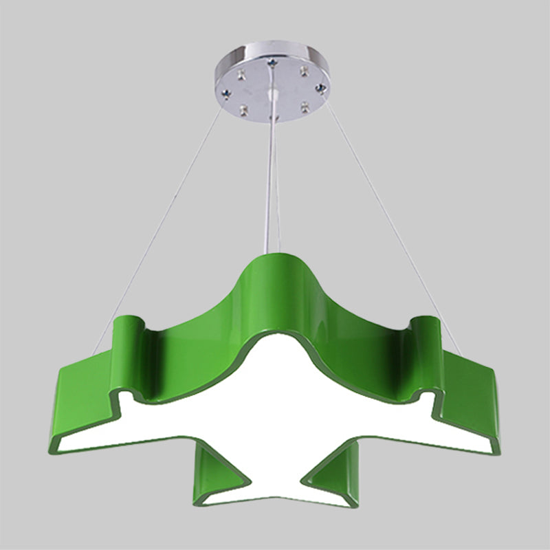 Plane Playing Room Pendant Lamp Acrylic Cartoon Style LED Chandelier Light Fixture in Blue/Yellow/Green Clearhalo 'Ceiling Lights' 'Chandeliers' Lighting' options 1908467