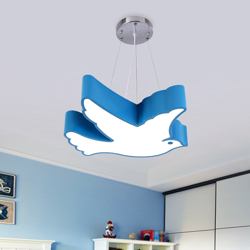 Contemporary LED Pendant Chandelier Blue/Green/Red Flying Bird Suspended Lighting Fixture with Acrylic Shade Clearhalo 'Ceiling Lights' 'Chandeliers' Lighting' options 1908492