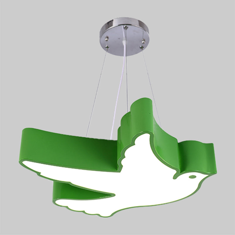 Contemporary LED Pendant Chandelier Blue/Green/Red Flying Bird Suspended Lighting Fixture with Acrylic Shade Clearhalo 'Ceiling Lights' 'Chandeliers' Lighting' options 1908499