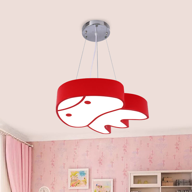 LED Parlour Suspension Light Cartoon Red/Yellow/Blue Ceiling Chandelier with Jellyfish Acrylic Shade Red Clearhalo 'Ceiling Lights' 'Chandeliers' Lighting' options 1908500_97819cbc-35c2-418e-ada9-14c0095d4ba7