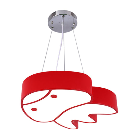 LED Parlour Suspension Light Cartoon Red/Yellow/Blue Ceiling Chandelier with Jellyfish Acrylic Shade Clearhalo 'Ceiling Lights' 'Chandeliers' Lighting' options 1908501