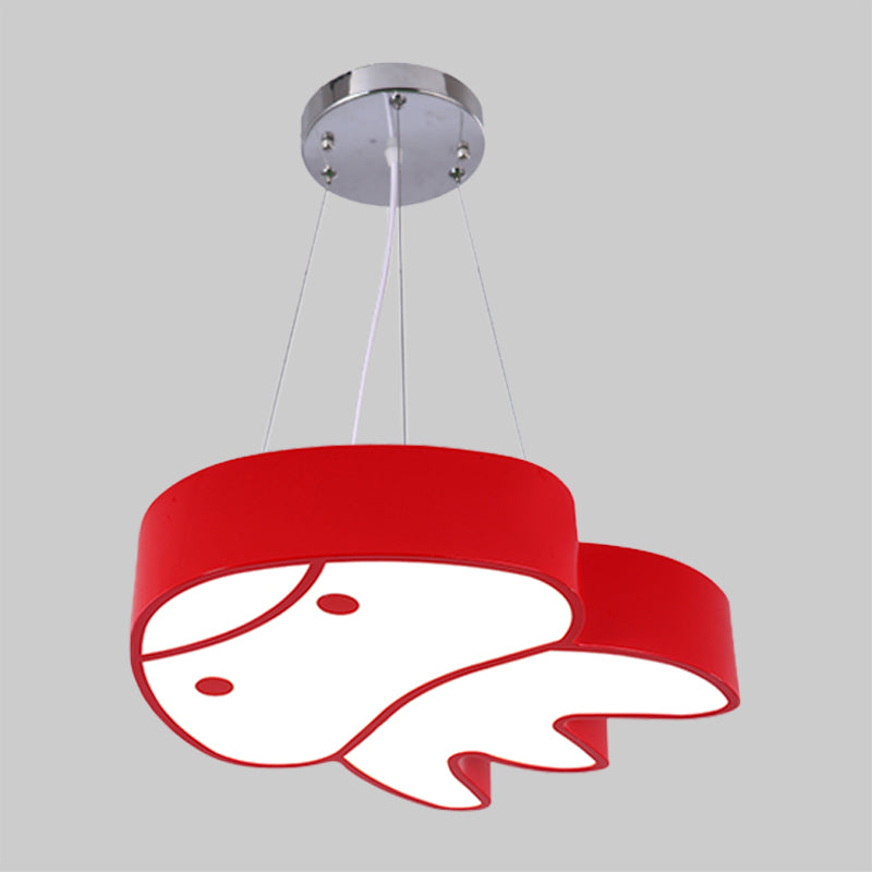 LED Parlour Suspension Light Cartoon Red/Yellow/Blue Ceiling Chandelier with Jellyfish Acrylic Shade Clearhalo 'Ceiling Lights' 'Chandeliers' Lighting' options 1908502