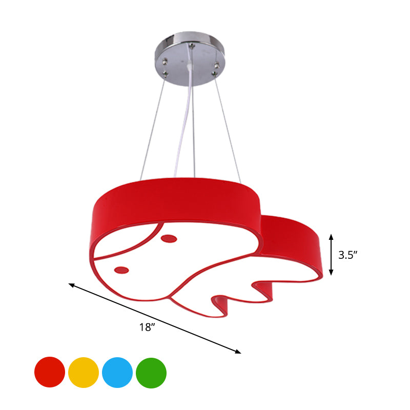 LED Parlour Suspension Light Cartoon Red/Yellow/Blue Ceiling Chandelier with Jellyfish Acrylic Shade Clearhalo 'Ceiling Lights' 'Chandeliers' Lighting' options 1908503