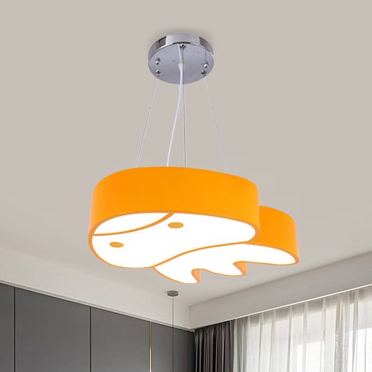 LED Parlour Suspension Light Cartoon Red/Yellow/Blue Ceiling Chandelier with Jellyfish Acrylic Shade Clearhalo 'Ceiling Lights' 'Chandeliers' Lighting' options 1908504