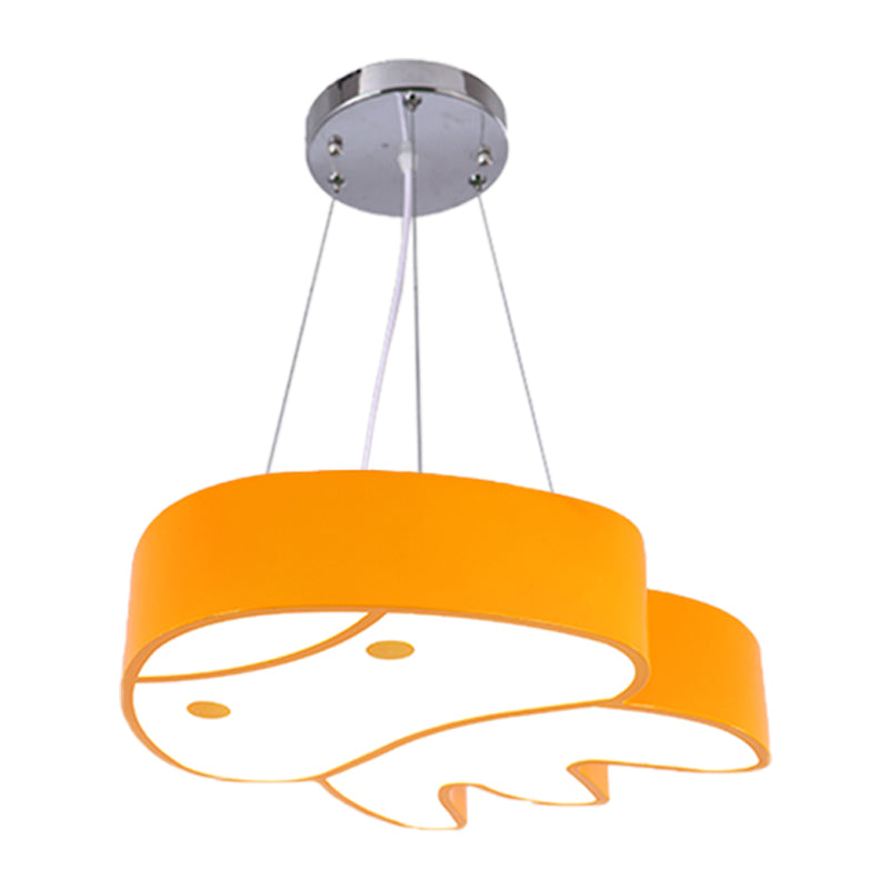 LED Parlour Suspension Light Cartoon Red/Yellow/Blue Ceiling Chandelier with Jellyfish Acrylic Shade Clearhalo 'Ceiling Lights' 'Chandeliers' Lighting' options 1908506