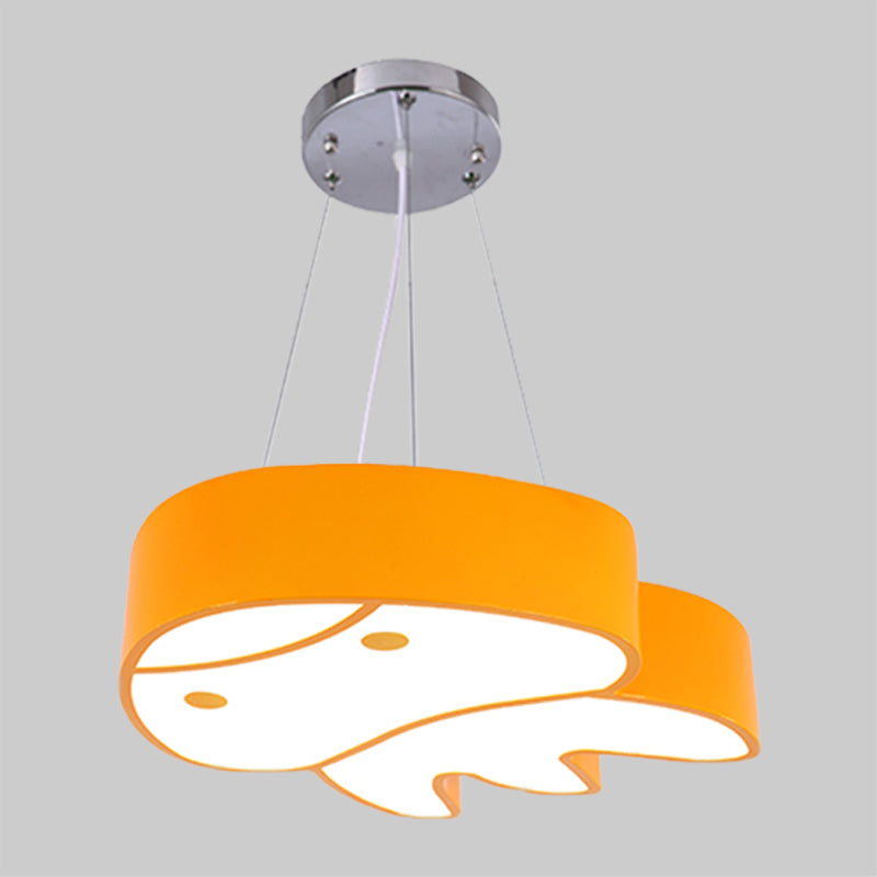 LED Parlour Suspension Light Cartoon Red/Yellow/Blue Ceiling Chandelier with Jellyfish Acrylic Shade Clearhalo 'Ceiling Lights' 'Chandeliers' Lighting' options 1908507