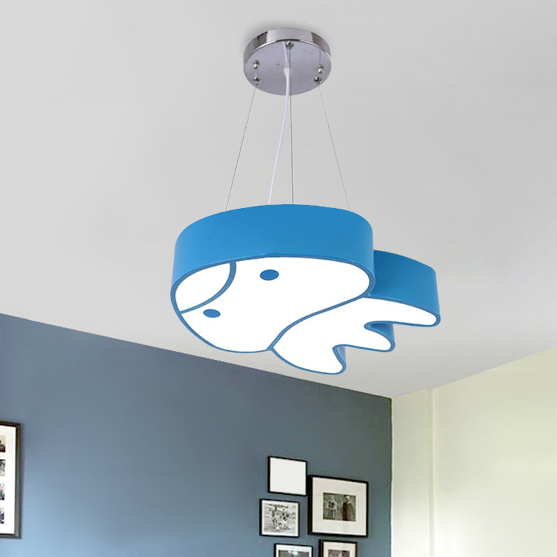 LED Parlour Suspension Light Cartoon Red/Yellow/Blue Ceiling Chandelier with Jellyfish Acrylic Shade Clearhalo 'Ceiling Lights' 'Chandeliers' Lighting' options 1908509