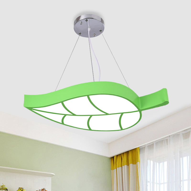 Acrylic Leave Hanging Chandelier Modern Style LED Pendant Light Kit in Blue/Yellow/Green for Dining Room Clearhalo 'Ceiling Lights' 'Chandeliers' Lighting' options 1908524