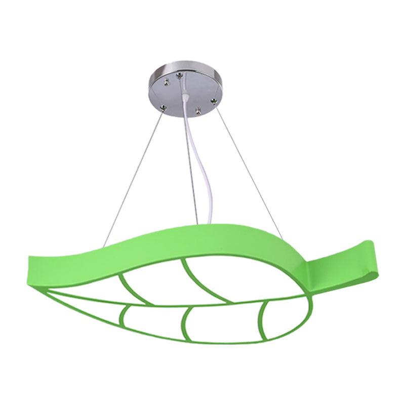 Acrylic Leave Hanging Chandelier Modern Style LED Pendant Light Kit in Blue/Yellow/Green for Dining Room Clearhalo 'Ceiling Lights' 'Chandeliers' Lighting' options 1908526