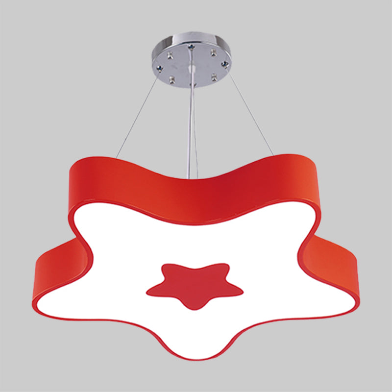 Starfish Down Lighting Pendant Nordic Acrylic LED Indoor Chandelier Lamp Fixture in Red/Blue/Yellow Clearhalo 'Ceiling Lights' 'Chandeliers' Lighting' options 1908530