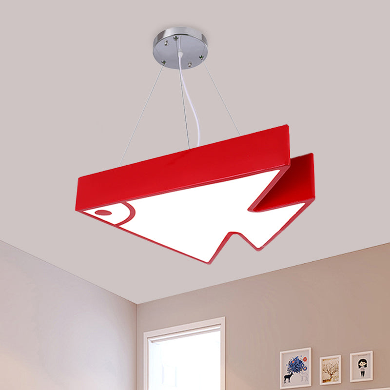 Fish Chandelier Pendant Light Modernist Acrylic Red/Blue/Green LED Hanging Lamp Kit for Bedroom Red Clearhalo 'Ceiling Lights' 'Chandeliers' Lighting' options 1908544_6fc75163-8182-4180-b899-456a52e2aa71