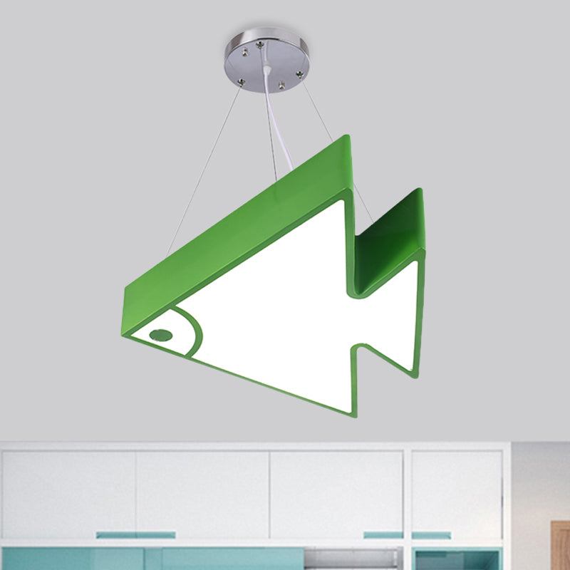 Fish Chandelier Pendant Light Modernist Acrylic Red/Blue/Green LED Hanging Lamp Kit for Bedroom Clearhalo 'Ceiling Lights' 'Chandeliers' Lighting' options 1908556